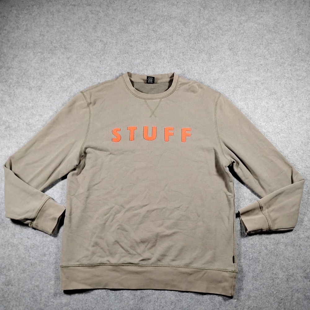 Poler Men's Khaki Tan Stuff Crewneck Long Sleeve Graphic Sweatshirt Size L